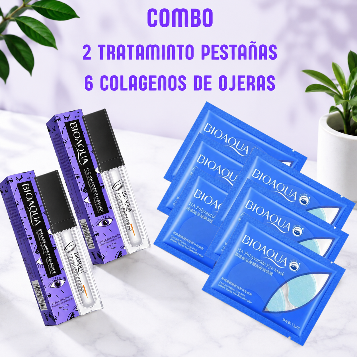 Sérum Alargador de Pestañas con Colágeno y Parches - Estimula el crecimiento natural y fortalece tu mirada
