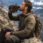 Termo militar con vaso metálico y estuche camuflado para camping - Garantiza una hidratación segura durante tus excursiones al aire libre - Imagen 2