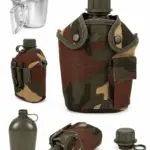 Termo militar con vaso metálico y estuche camuflado para camping - Garantiza una hidratación segura durante tus excursiones al aire libre - Imagen 3