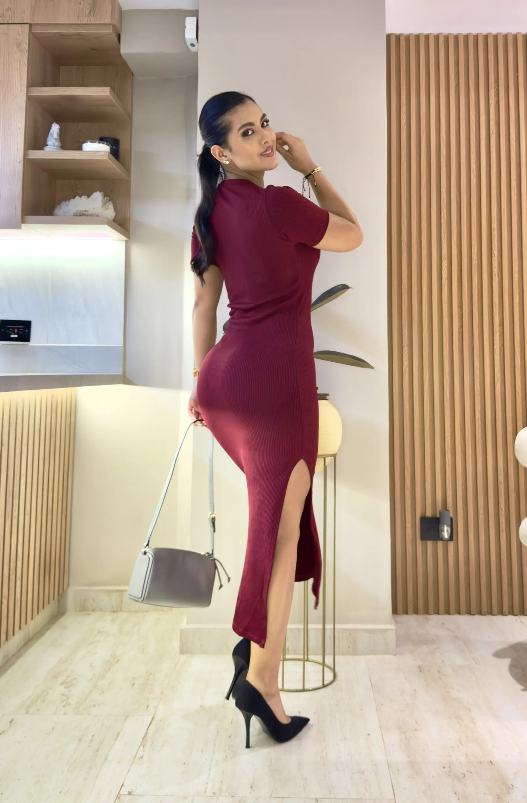 Vestido largo tipo tubo en tela rib talla XL - Estiliza tu silueta con total comodidad - Imagen 2
