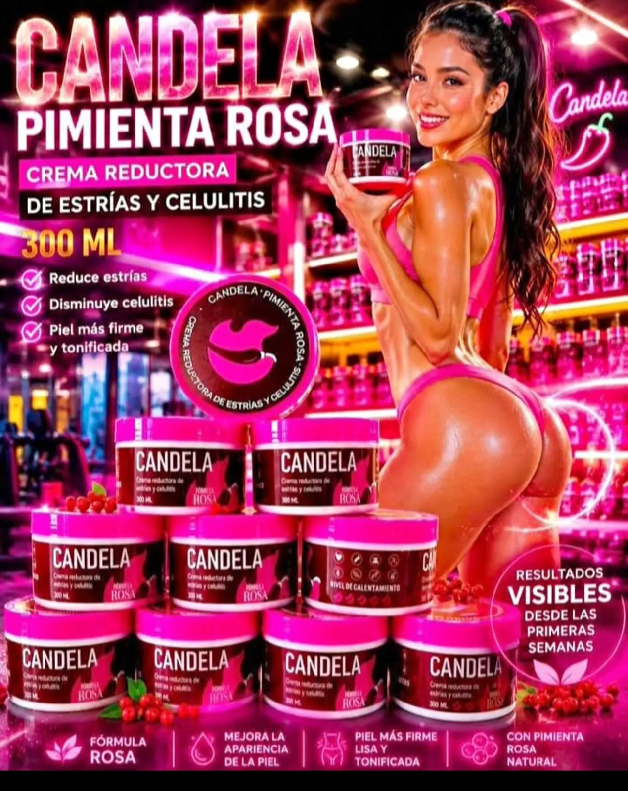 Set x2 Crema Reductora Antiestrías Candela - Reafirma la Piel y Atenúa Marcas