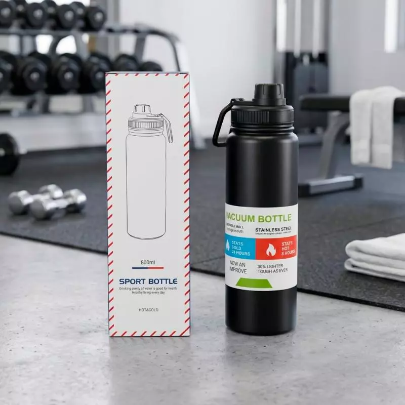Termo Sport de Acero Inoxidable 800 ml con Aislamiento al Vacío - Mantiene tus bebidas frías por veinticuatro horas
