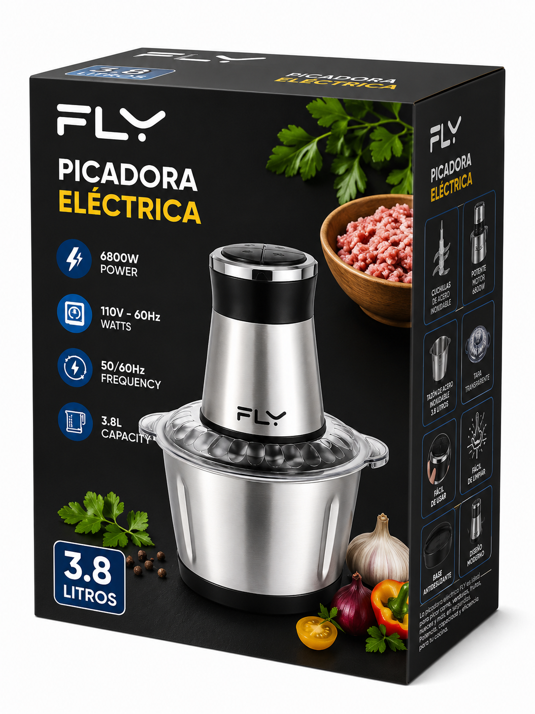 Picadora Eléctrica Fly 3.8L Acero Inoxid