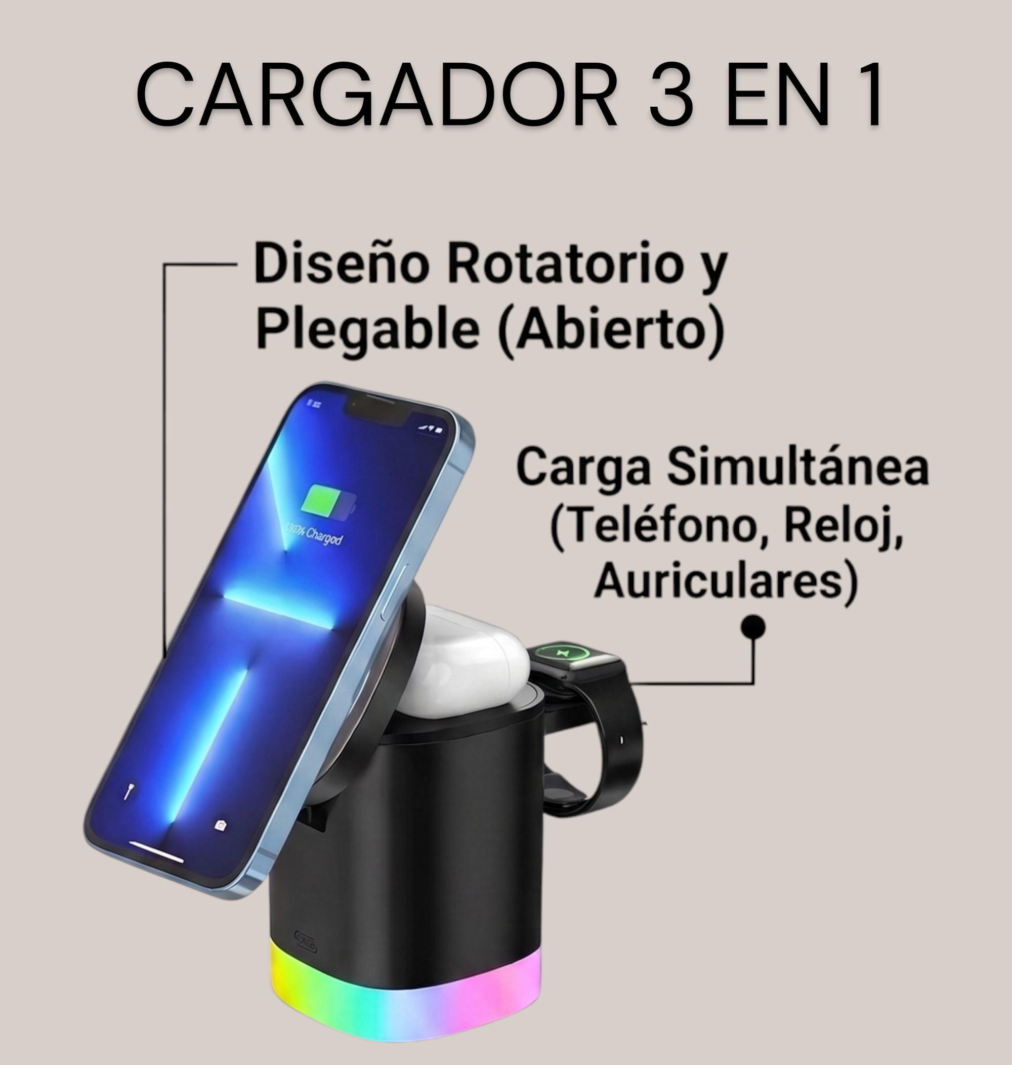 Cargador 3 en 1