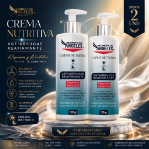 Crema facial nutritiva antiarrugas y reafirmante set x2 con colágeno y ácido hialurónico