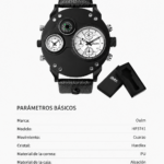 Reloj de pulsera militar Oulm 3741 con doble hora y brújula - Controla dos zonas horarias mientras disfrutas un diseño robusto - Imagen 3