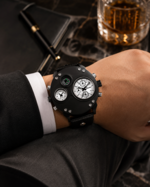 Reloj Oulm 3741 Doble Hora Brújula