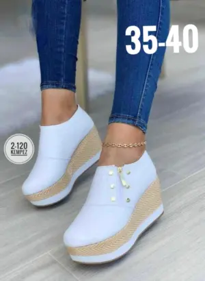 Tacones Suela Yute Blanco Kpz
