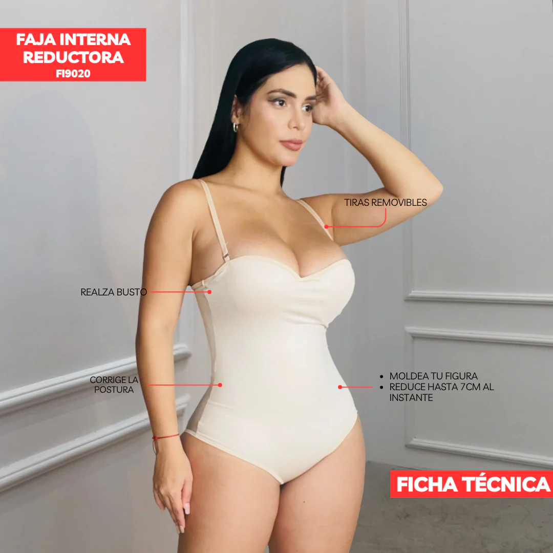 Faja reductora colombiana con copas y soporte lumbar - Moldea tu figura y corrige la postura al instante