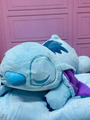 Peluches de Stitch y Ángel con Cobija