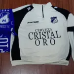 Buso retro Millonarios Cristal Oro negro de coleccion - Demuestra tu pasion albiazul con estilo clasico