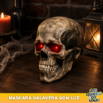 Máscara de calavera LED con luz roja para Halloween - Asusta en fiestas temáticas con un realismo impresionante