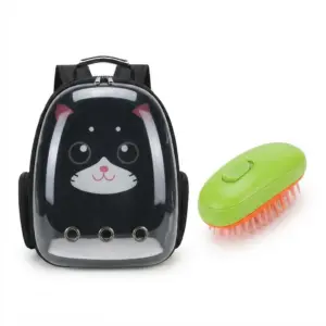Maleta mochila transportadora cápsula de astronauta para mascotas con ventana transparente frontal