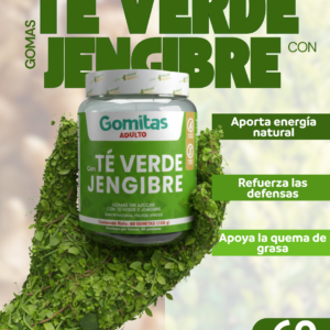 Gomas de Té Verde con Jengibre Suplemento Masticable - Estimula el metabolismo y refuerza tus defensas naturalmente