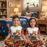 Pijama infantil roja de Toy Story con tela piel de durazno - Brinda máxima suavidad y comodidad durante sus horas de sueño - Imagen 3