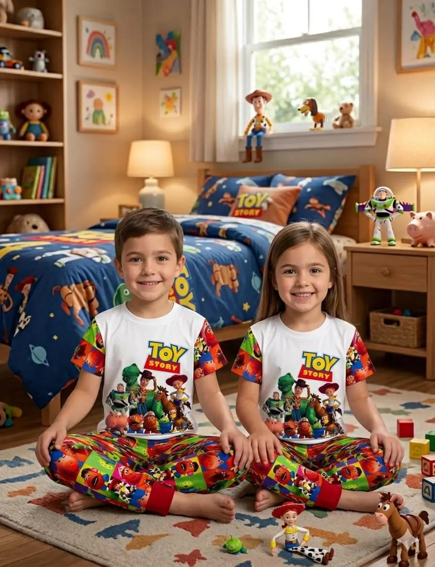 Pijama infantil roja de Toy Story con tela piel de durazno - Brinda máxima suavidad y comodidad durante sus horas de sueño