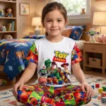 Pijama infantil roja de Toy Story con tela piel de durazno - Brinda máxima suavidad y comodidad durante sus horas de sueño - Imagen 2