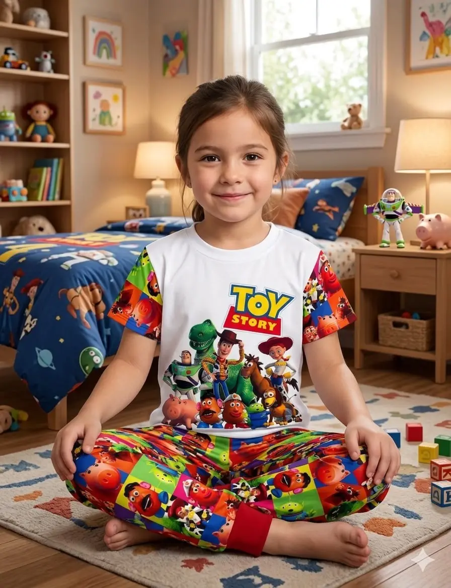 Pijama infantil roja de Toy Story con tela piel de durazno - Brinda máxima suavidad y comodidad durante sus horas de sueño