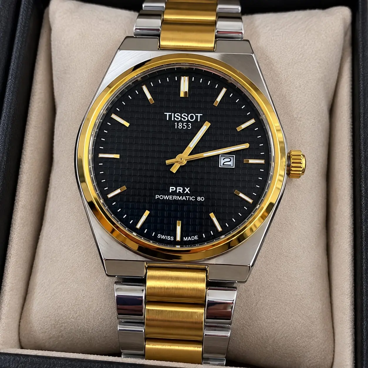 Reloj Tissot PRX Powermatic 80 automático de acero con fecha - garantiza máxima precisión mecánica durante todo el fin de semana
