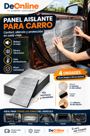 Set x2 Panel aislante termoacústico para carro - Reduce el ruido y el calor del vehículo