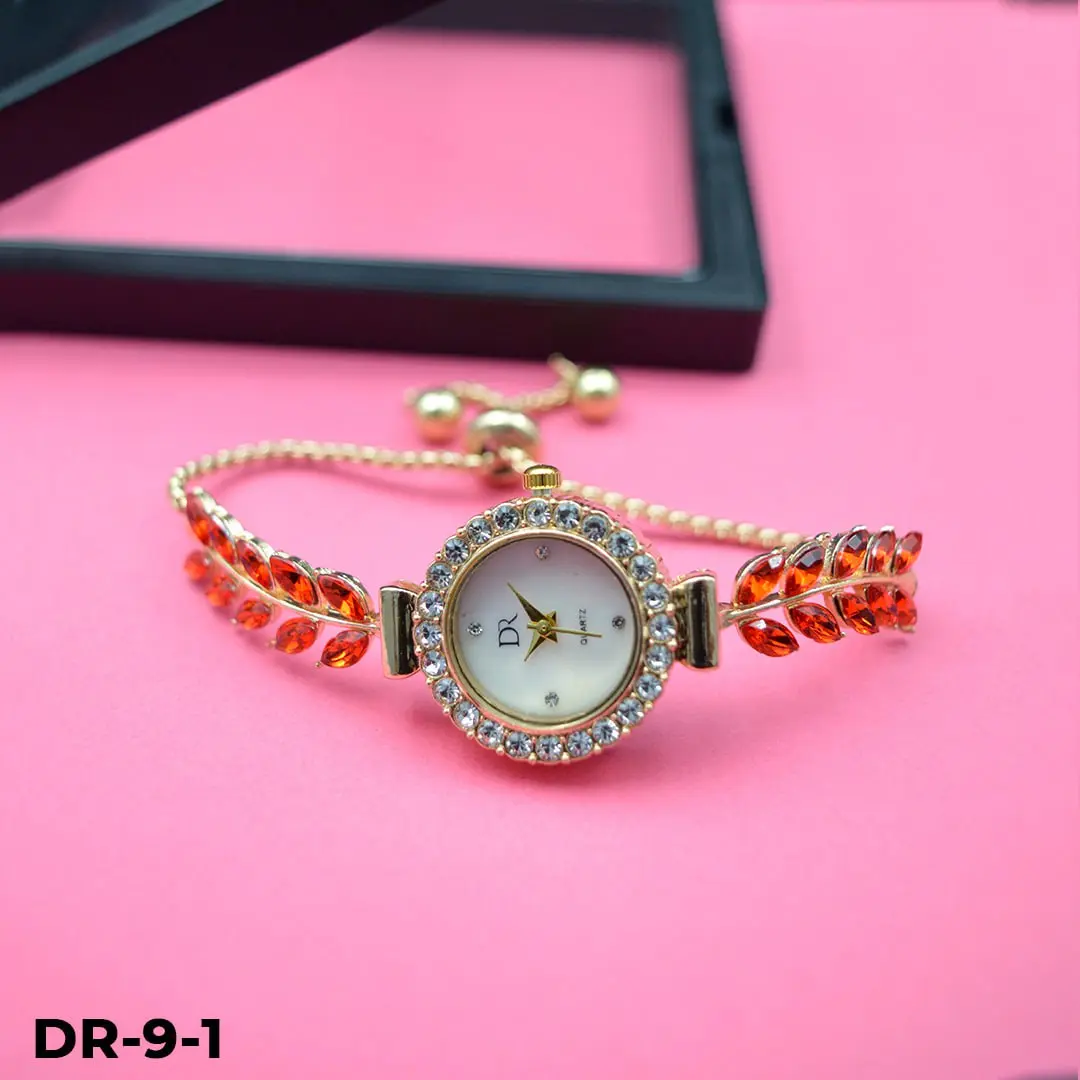 Dr-9 Reloj Pulsera Tipo Joya Oro Rosa