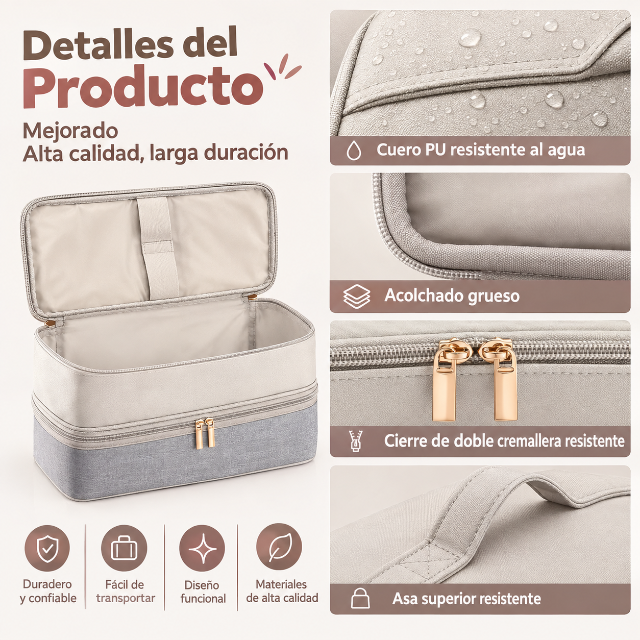 Estuche de doble capa para secador de cabello y accesorios - Protege tu equipo de viaje contra golpes y rayones