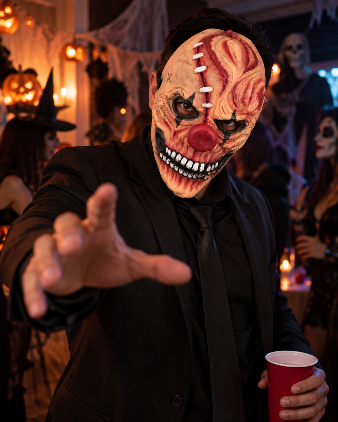 Set x2 Máscara de terror para Halloween con diseño tridimensional y grotesco - asusta a todos en fiestas temáticas y casas embrujadas