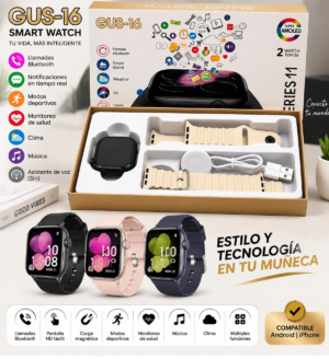 Smart Watch Series 11 con llamadas Bluetooth y correas - gestionas tu salud y notificaciones desde la muñeca