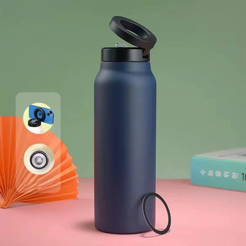 Termo trípode multifuncional de 700 ml con soporte para celular - Disfruta tus bebidas frías mientras visualizas contenido sin usar las manos