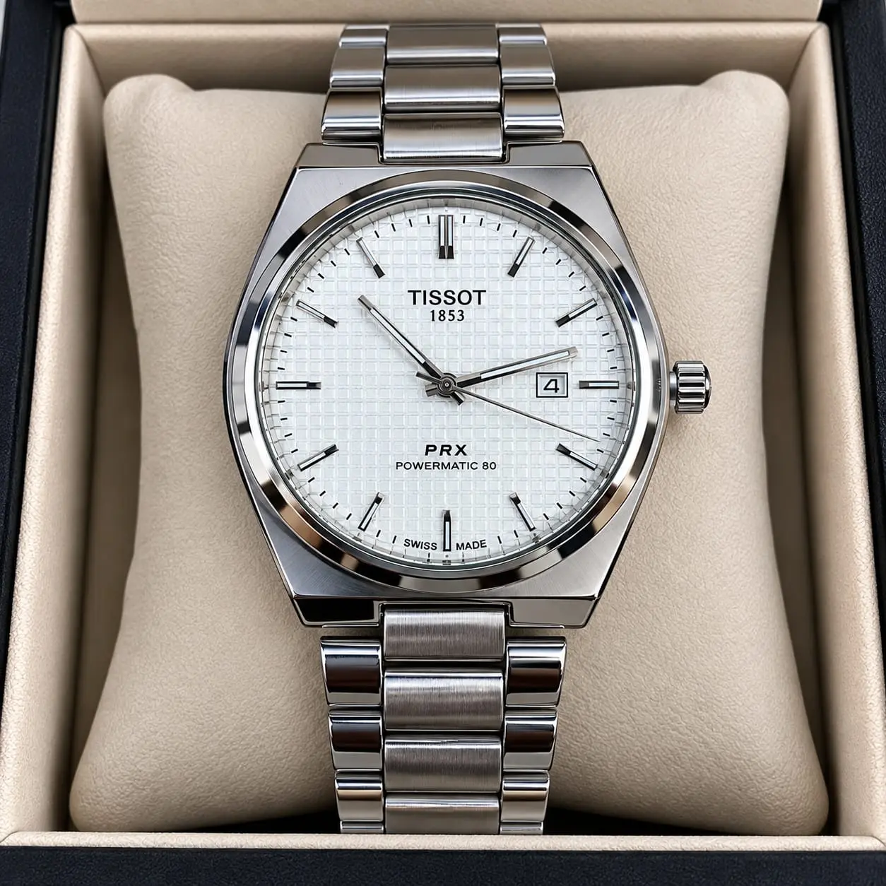Reloj Tissot PRX Powermatic 80 automático de acero con fecha - garantiza máxima precisión mecánica durante todo el fin de semana