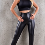 Leggins efecto cuero de tiro alto con cremallera - estilizas tu figura con total comodidad y elegancia