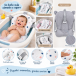 Cojín acolchado flotante y ergonómico para baño seguro de recién nacidos en tina