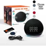 Parlante Bluetooth portátil esférico con reloj digital y luz LED RGB - ambienta tus espacios mientras disfrutas tu música favorita - Imagen 3
