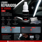 Kit de reparación de parabrisas con resina de 10 ml láminas y cuchilla