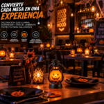 Set x2 Farol encantado de Halloween con luz y sonido para decoración de mesas - Crea una atmósfera festiva inolvidable en tu negocio - Imagen 3