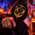Máscara LED luminosa de Halloween estilo Purga con luz brillante - Destaca en fiestas nocturnas con un estilo tenebroso - Imagen 2