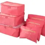 Set de 6 Bolsas Organizadoras de Viaje Salmón Impermeables - Optimizas el espacio de tu maleta eficazmente - Imagen 4