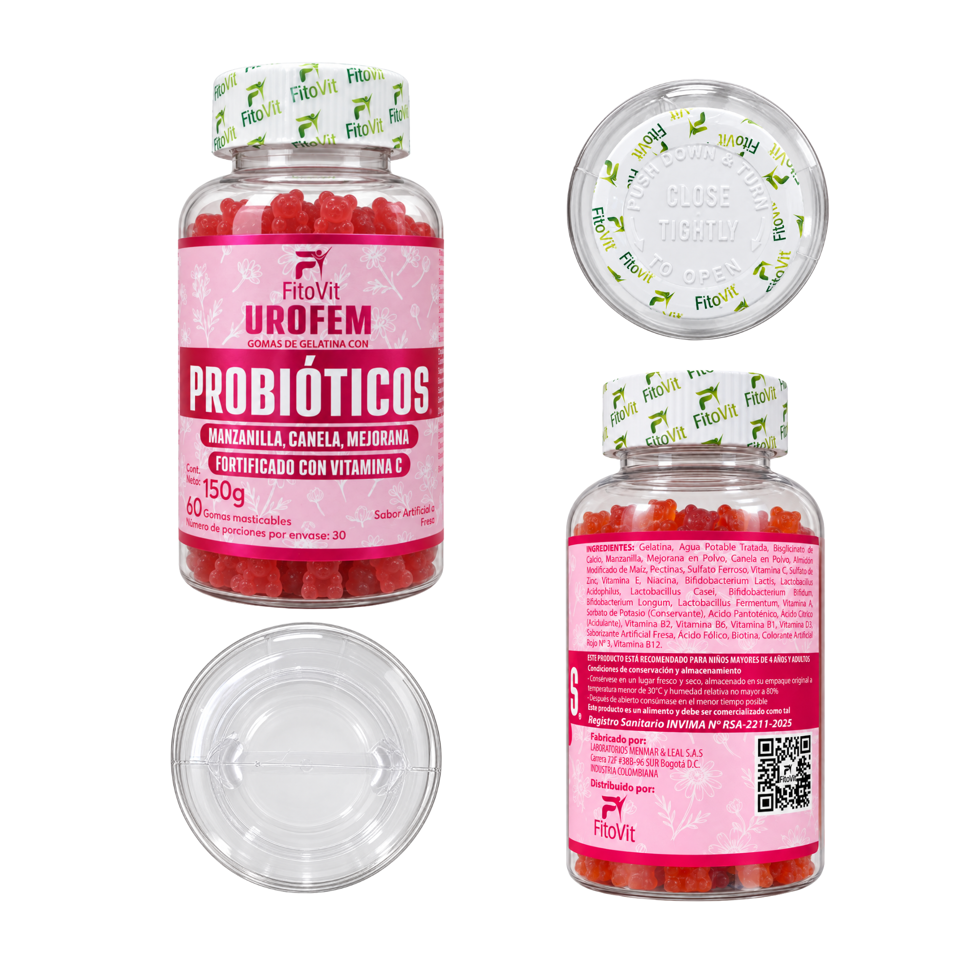 Urofem Probióticos Gomas Fitovit 60 Unidades - Restablece el equilibrio de tu flora íntima