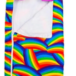 Bolsa de dormir infantil Happy Napper diseño de unicornio blanco con arcoíris y cola morada de 120 cm