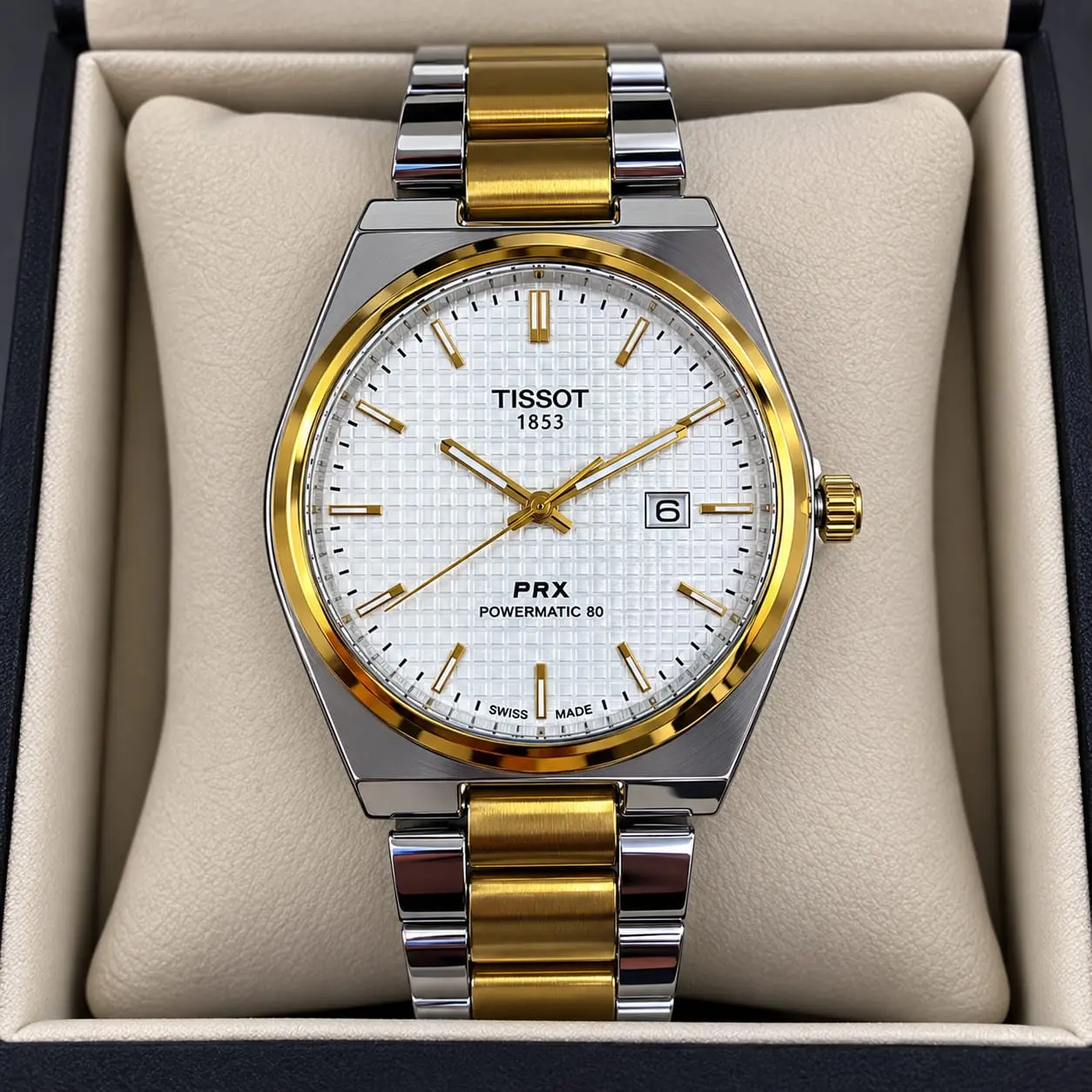 Reloj Tissot PRX Powermatic 80 automático de acero con fecha - garantiza máxima precisión mecánica durante todo el fin de semana