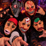 Set x2 Máscara de terror para Halloween con diseño tridimensional y grotesco - asusta a todos en fiestas temáticas y casas embrujadas - Imagen 2