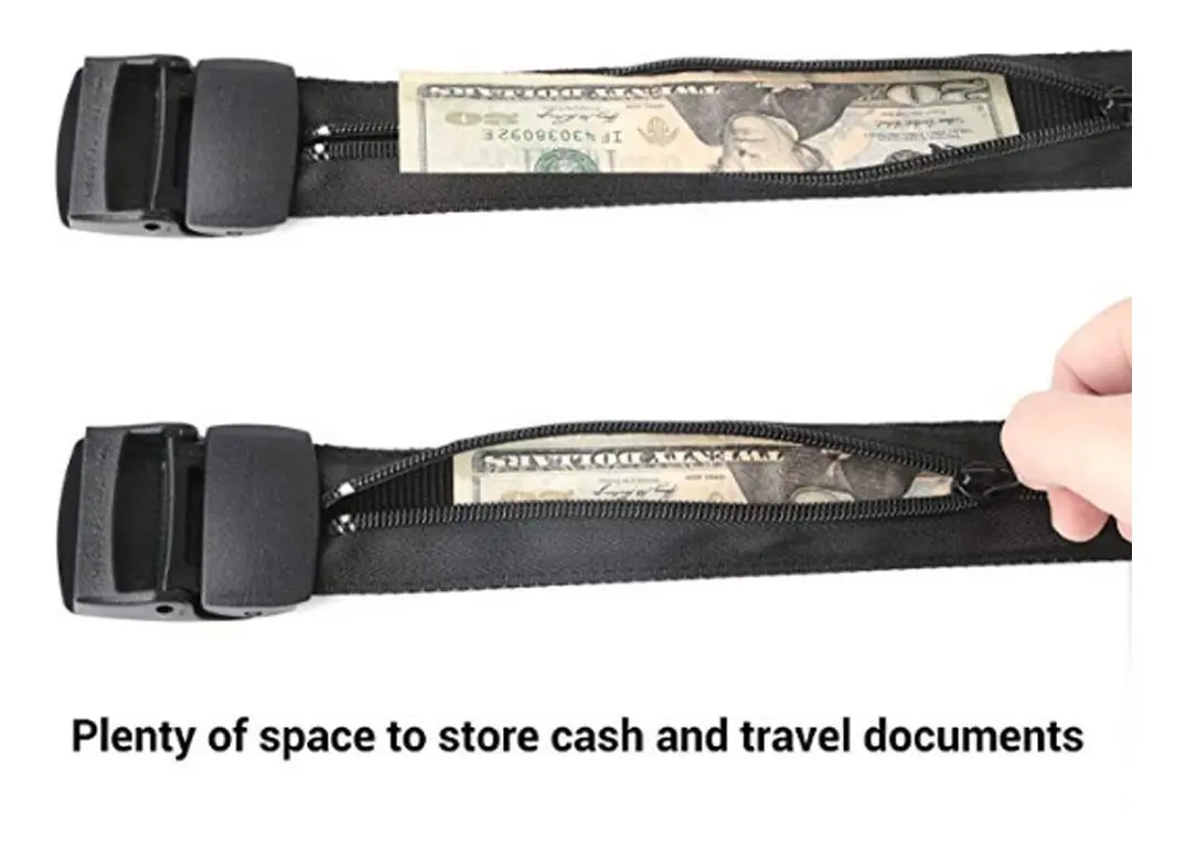 Set x2 Cinturón táctico con bolsillo secreto antirrobo - Protege tu dinero y documentos mientras viajas con total tranquilidad
