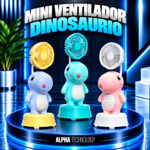 Set x2 Mini ventilador portátil de dinosaurio USB para escritorio - Disfruta de un flujo de aire fresco y constante mientras estudias o trabajas