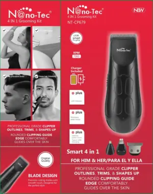 Set Máquina Multifuncional 4 en 1 para cabello y barba - Recorta y perfila todo tu cuerpo con precisión profesional