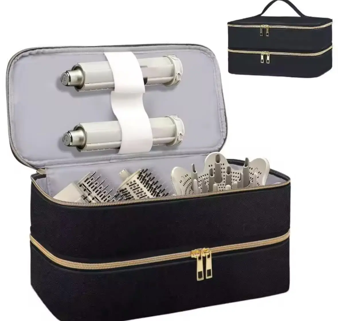 Estuche de doble capa para secador de cabello y accesorios - Protege tu equipo de viaje contra golpes y rayones