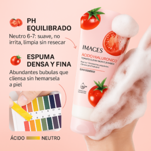Set x3 limpiador facial con ácido hialurónico y tomate