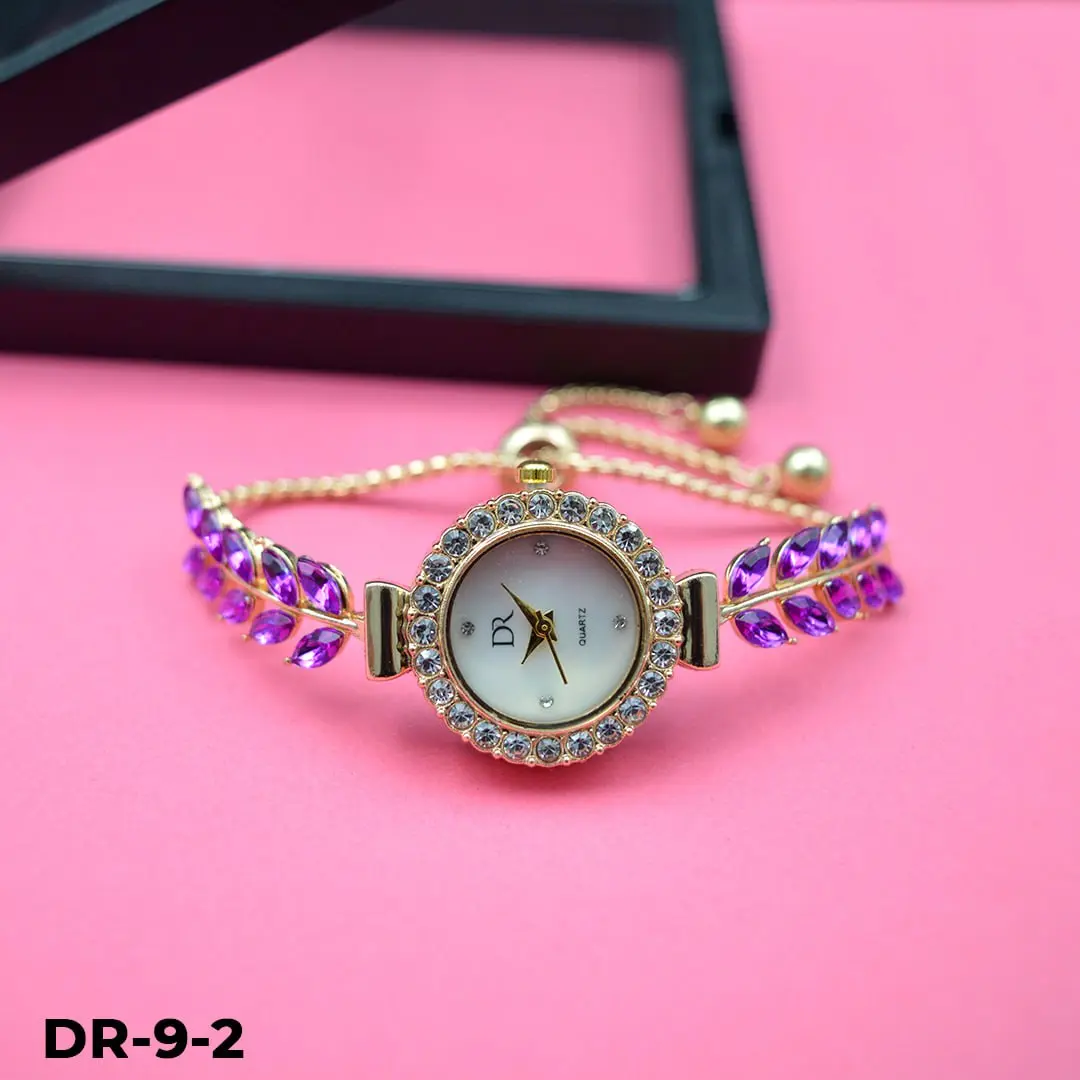 Dr-9 Reloj Pulsera Tipo Joya Oro Rosa