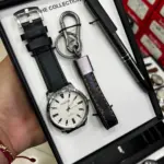 Reloj elegante de cuarzo con accesorios para caballero - Eleva tu presencia diaria con un estilo formal y distinguido