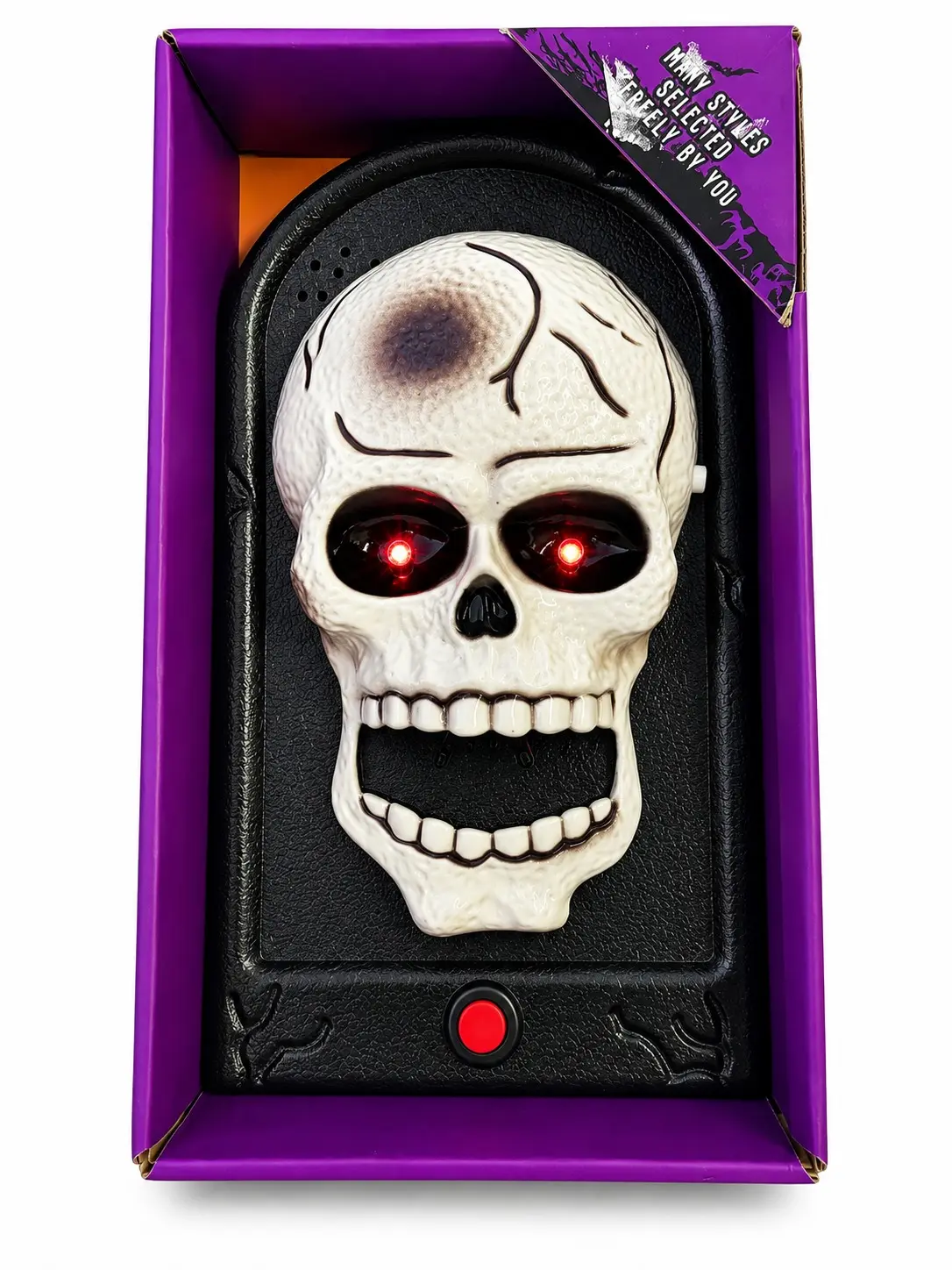 Timbre animado de Halloween con luces LED y sonidos terroríficos - sorprende a tus visitas en la puerta principal