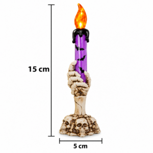 Set x2 Vela LED mano de esqueleto 15 cm decoración Halloween - crea un ambiente gótico seguro en tu hogar